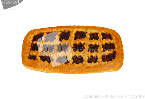 Image of cherry pie over white