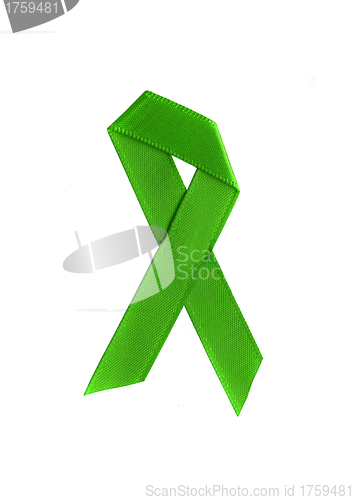Image of Green ribbon isolated on white