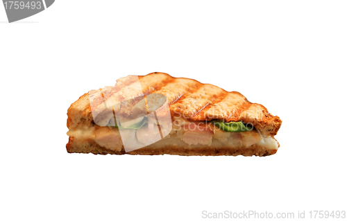 Image of Grilled sandwich or panini with melting cheese