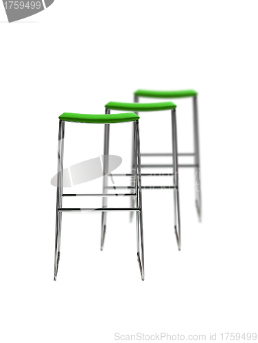 Image of Stylish green cafeteria chair isolated