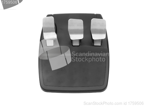 Image of Computer steering pedals isolated