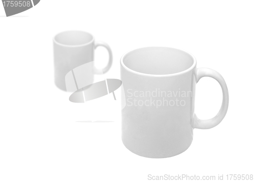 Image of two white cups on a white