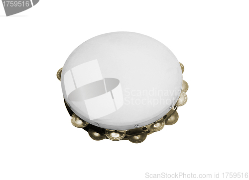 Image of tambourine under the white background