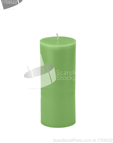 Image of green candle isolated on white with clipping path
