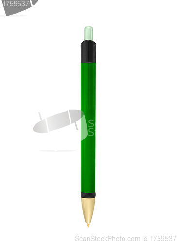 Image of Close up of green pen isolated