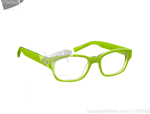 Image of Green glasses isolated on white