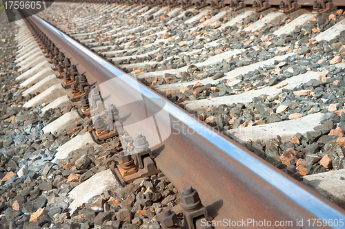 Image of Rusty bolts on the railway