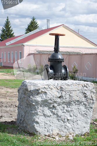 Image of Monument of antique cast iron  parts