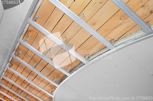 Image of Suspended ceiling in the stage of construction