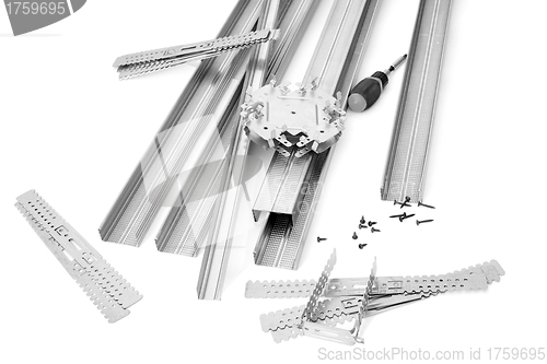 Image of Components and fixture for installation of gypsum panels