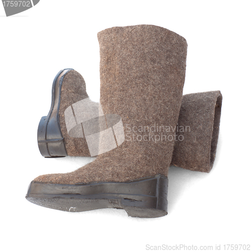 Image of Felt boots with rubber soles