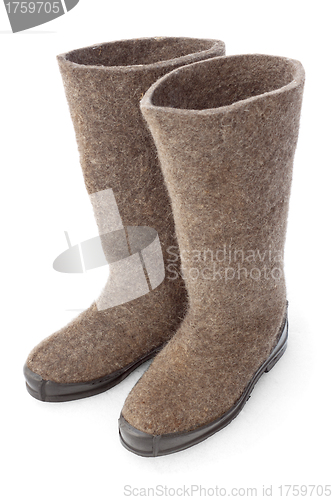 Image of Felt boots with rubber soles 