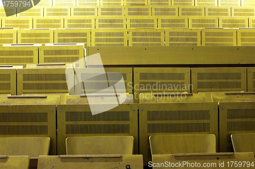 Image of university yellow lecture hall