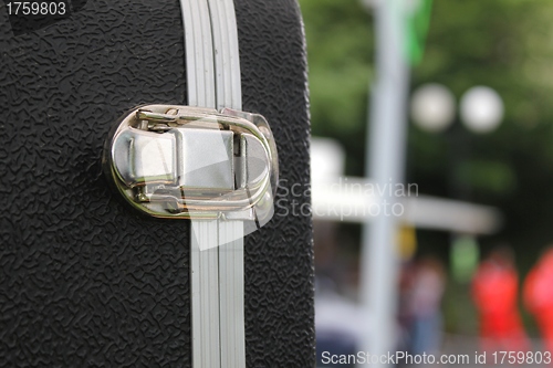 Image of guitar case close up