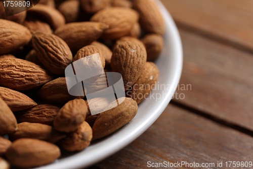 Image of almonds in a white plate