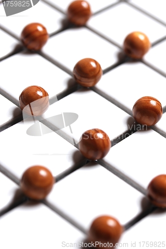Image of abstract wooden sphere geometry