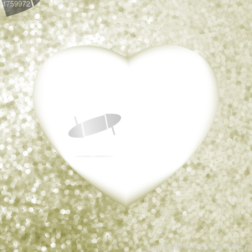 Image of Elegant gold frame in the shape of heart. EPS 8