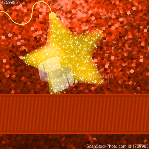 Image of Christmas stars on orange background. EPS 8