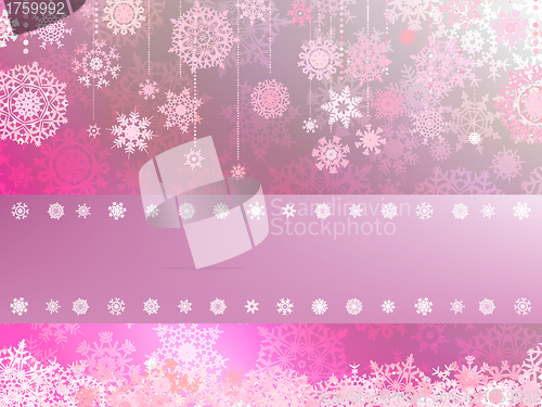 Image of Christmas background with snowflakes. EPS 8