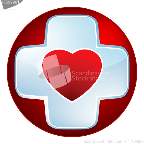 Image of Heart medical cross. EPS 8