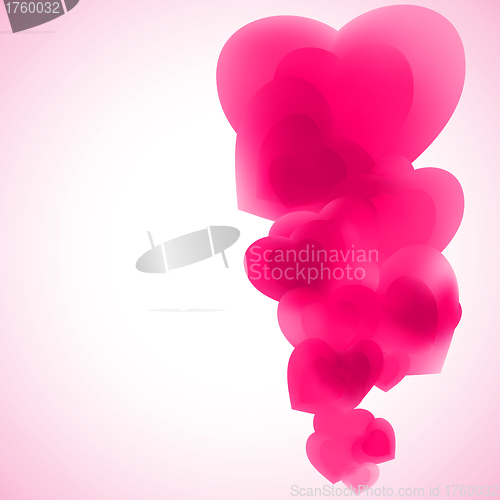 Image of Pink hearts confetti fly Valentine's day. EPS 8