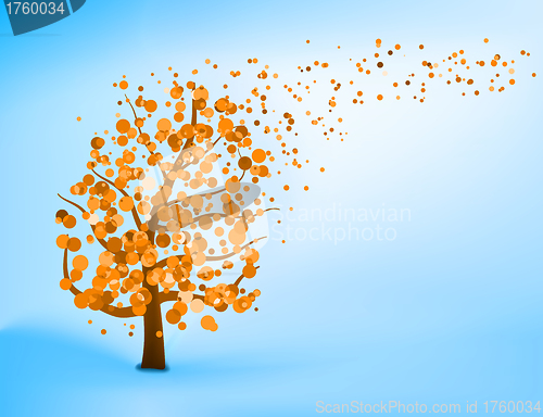 Image of Blue orange abstract tree template. EPS 8