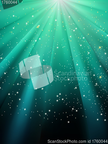 Image of Stars on green striped background. EPS 8