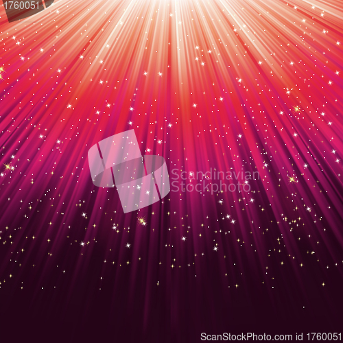 Image of Stars on path of purple light. EPS 8