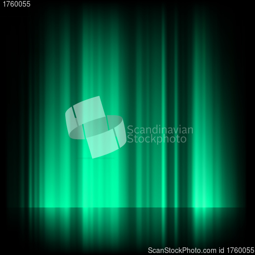 Image of Green blue northern lights, aurora borealis. EPS 8