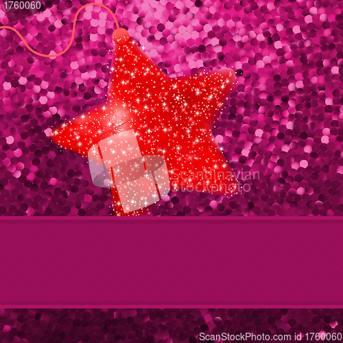 Image of Christmas stars on red background. EPS 8