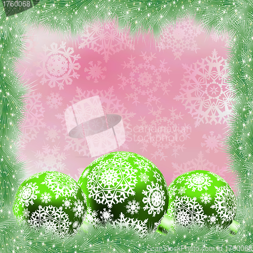Image of Green and pink christmas card. EPS 8