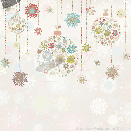 Image of Beige background with christmas balls. EPS 8