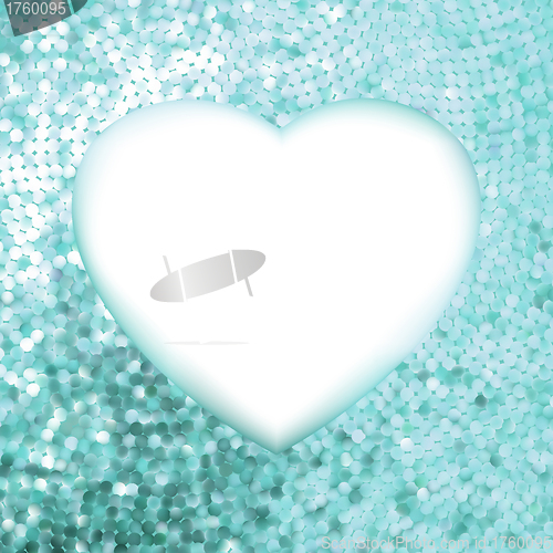 Image of Blue frame in the shape of heart. EPS 8