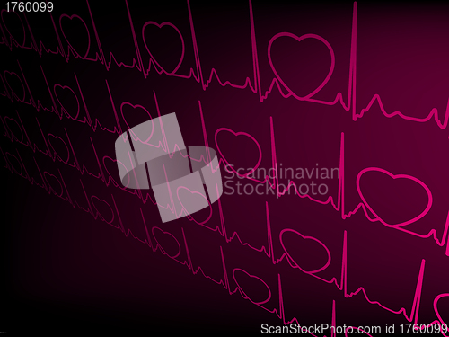 Image of Heart cardiogram with shadow on purple. EPS 8