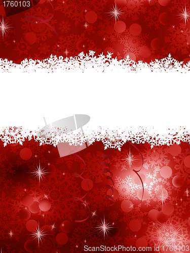 Image of Red background with snowflakes. EPS 8