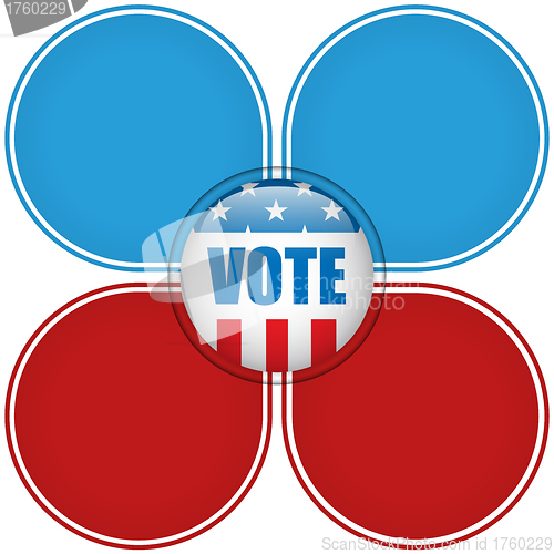 Image of United States Election Vote Button.