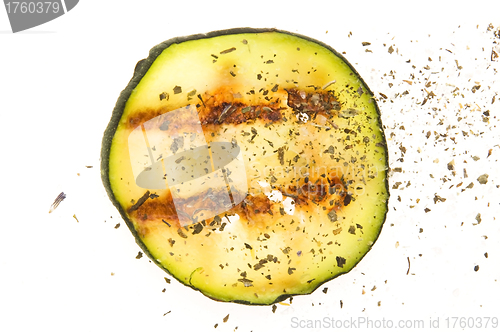 Image of Grilled organic zucchini slices with herbs and spices