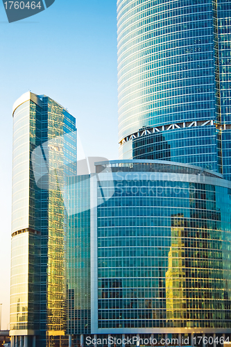 Image of Skyscrapers at sunset