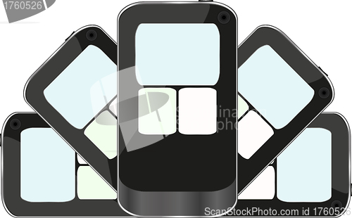 Image of black smart phone isolated on white background