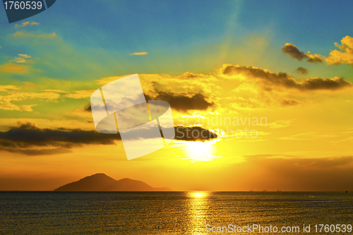 Image of Sunset over the ocean