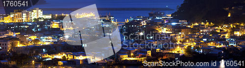 Image of Tai O fishing village at night wide shot in Hong Kong