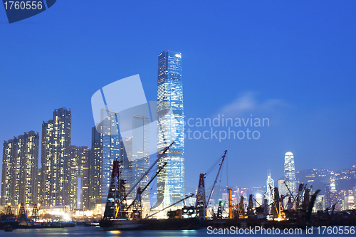 Image of Hong Kong night view along the coast