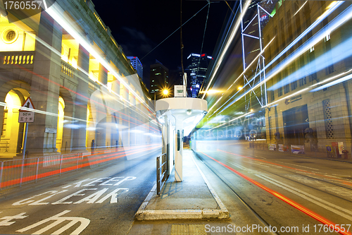 Image of Busy traffic in Hong Kong at night time