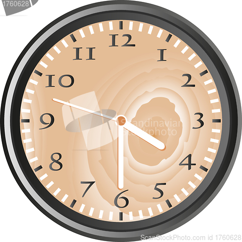 Image of wooden wall clock - vector