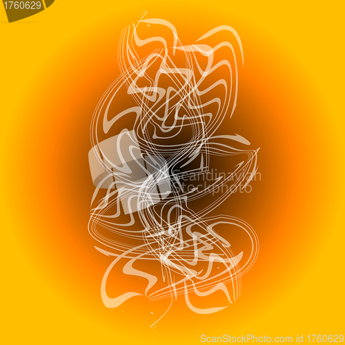 Image of white smoke in orange abstract background