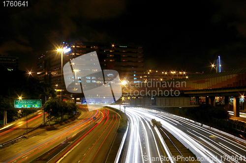 Image of Traffic in Hong Kong at night