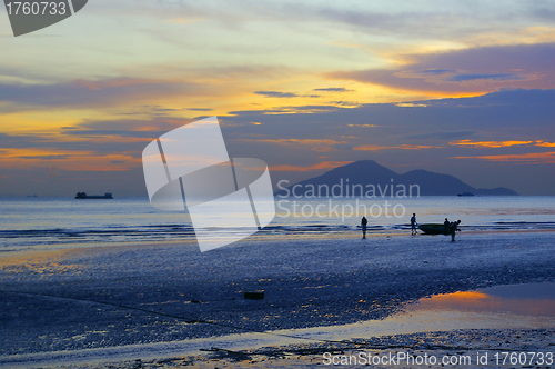 Image of Sunset along the coast in Hong Kong