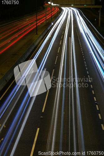 Image of Traffic in Hong Kong at night