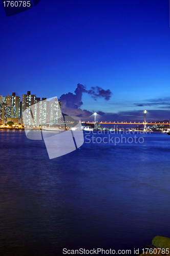 Image of Hong Kong nightview at coast