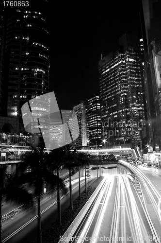 Image of Traffic in Hong Kong at night